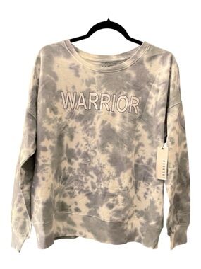 Lacausa Warrior Tie Dye Sweatshirt Small Blue White Crewneck Oversized. NWT